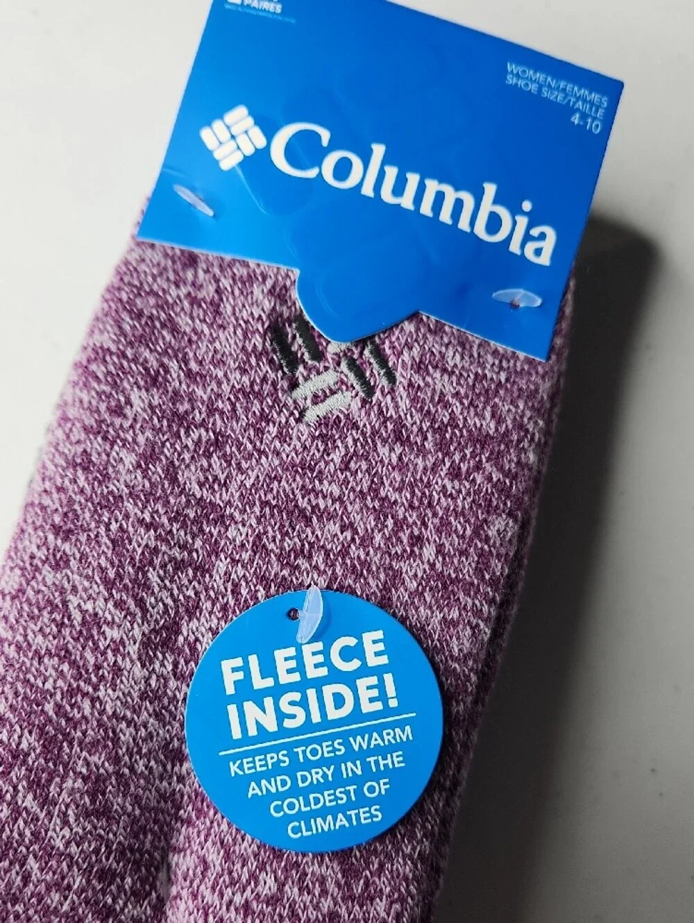 Columbia Heather Purple Women's Fleece-Lined Casual Socks